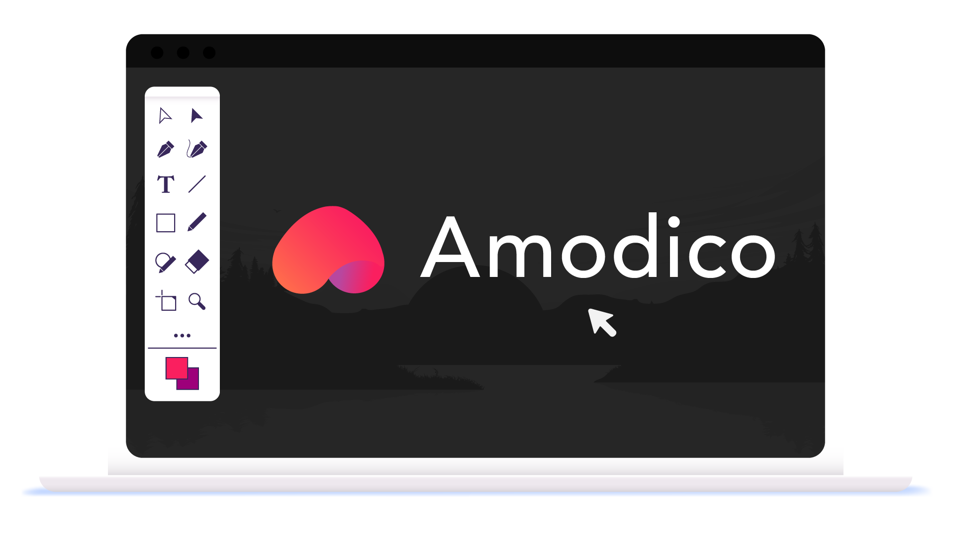 Laptop met Amodico logo